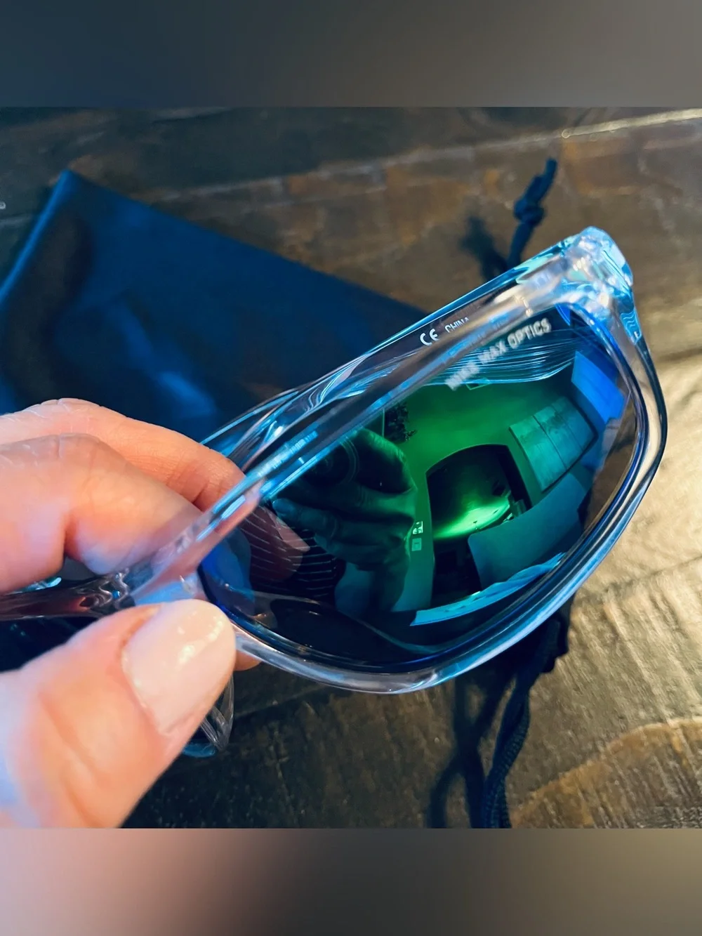 Nike Max Optics ADRENALINE M EV1113 Blue Mirror Sunglasses NEW